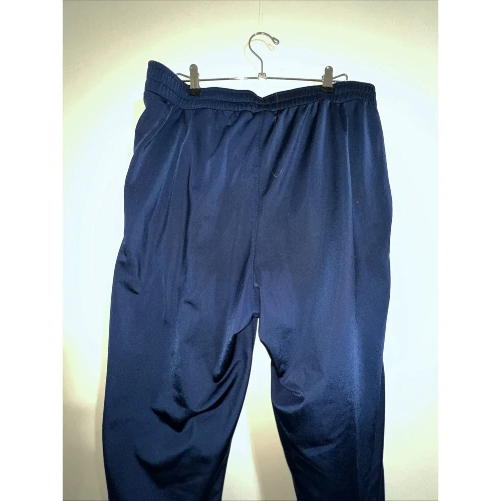 Adidas Track‎ Pants Men's XL Blue 3 Stripes VTG 2004 Ankle Zip Polyester